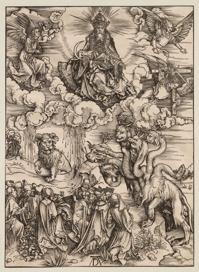 Apokalypsa: Šelma se dvěma rohy jako beránek od Albrecht Dürer