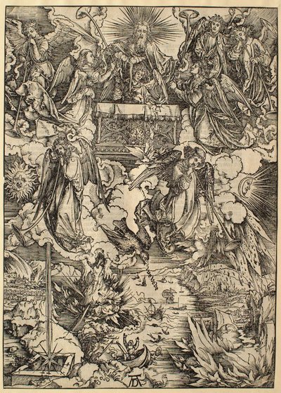 Apokalypsa: Sedm andělů s polnicemi od Albrecht Dürer
