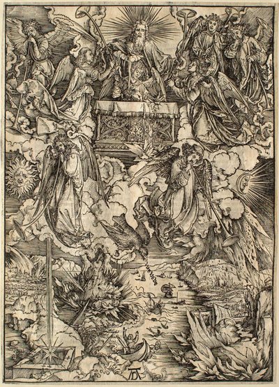 Apokalypsa: Sedm andělů s polnicemi od Albrecht Dürer