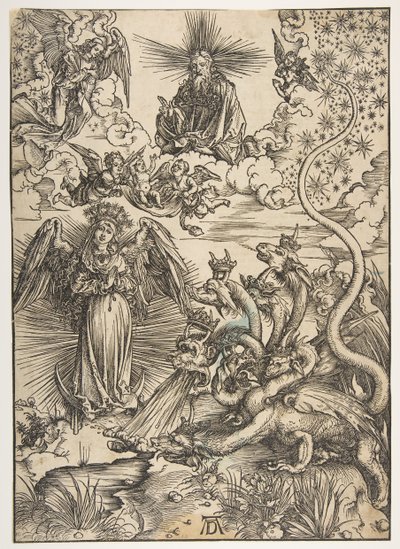 Apokalyptická žena, z Apokalypsy, latinské vydání, 1511, 1511. od Albrecht Dürer