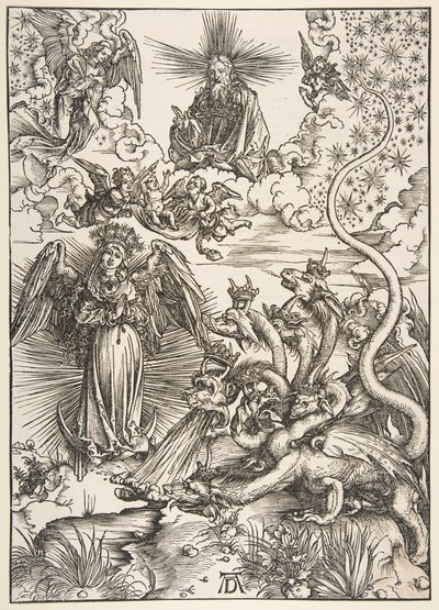 Apokalyptická žena, ze série Apokalypsa, 1511. od Albrecht Dürer