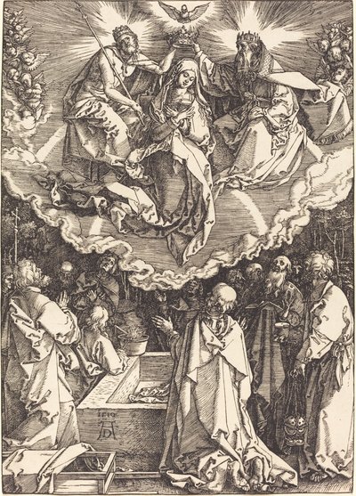 Nanebevzetí a korunovace Panny Marie od Albrecht Dürer