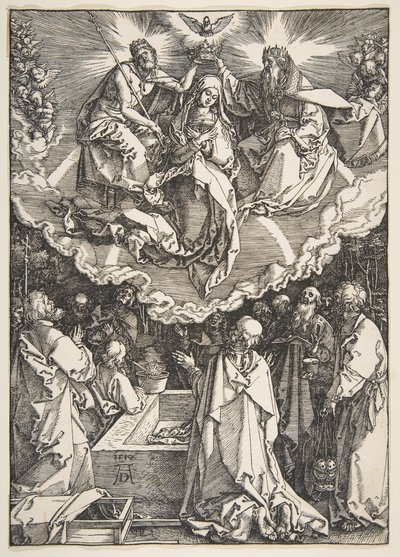Nanebevzetí a korunovace Panny Marie, ze Života Panny, 1510. od Albrecht Dürer