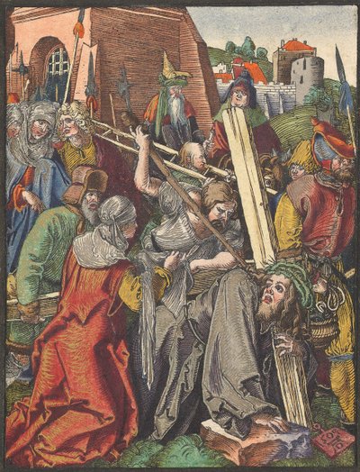 Nesení kříže, z Malých dřevořezových pašijí.n.d. od Albrecht Dürer