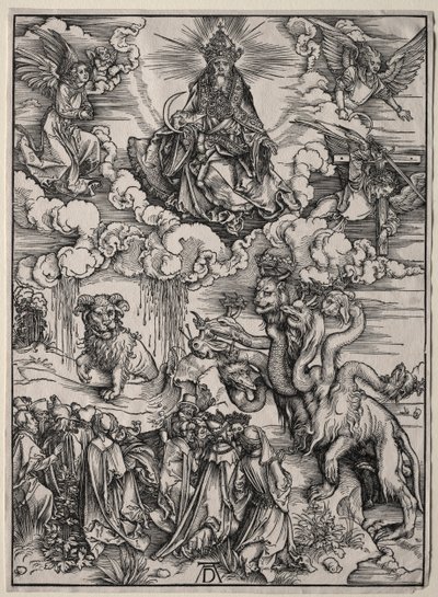 Šelma se sedmi hlavami a Šelma s jehněčími rohy od Albrecht Dürer