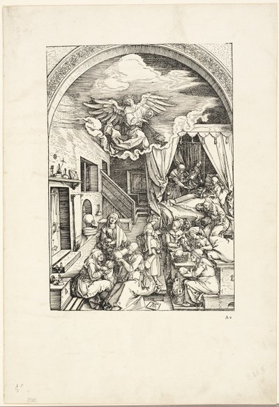 Narození Panny, ze Života Panny od Albrecht Dürer