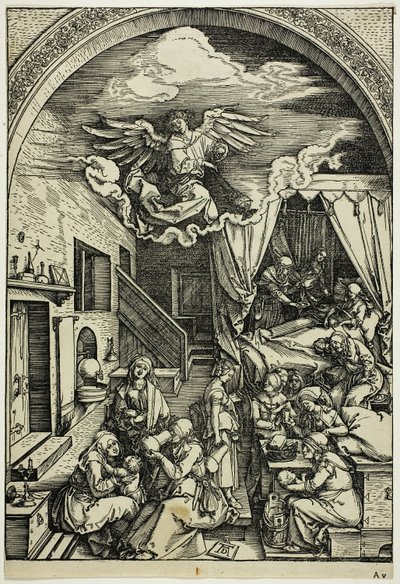 Narození Panny, ze Života Panny od Albrecht Dürer