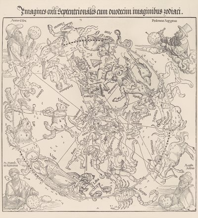 Nebeská mapa - severní polokoule, 1515, 1515. od Albrecht Dürer