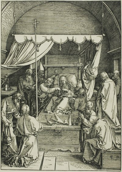Smrt Panny Marie z knihy Život Panny Marie od Albrecht Dürer