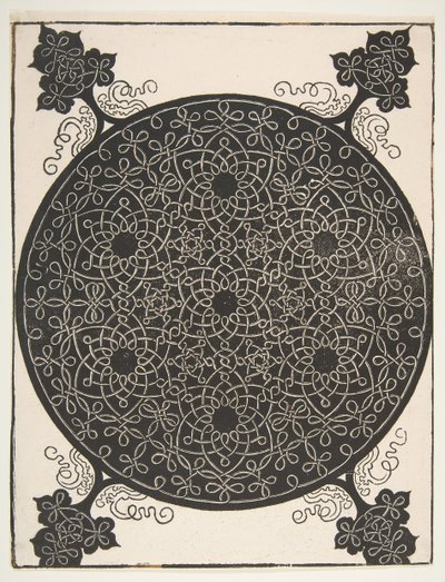 Pátý uzel. Propletený rondel se sedmi šesticípými hvězdami, 1521 dříve. od Albrecht Dürer