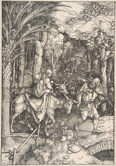 Útěk do Egypta, ze Života Panny, latinské vydání, 1511, 1511. od Albrecht Dürer