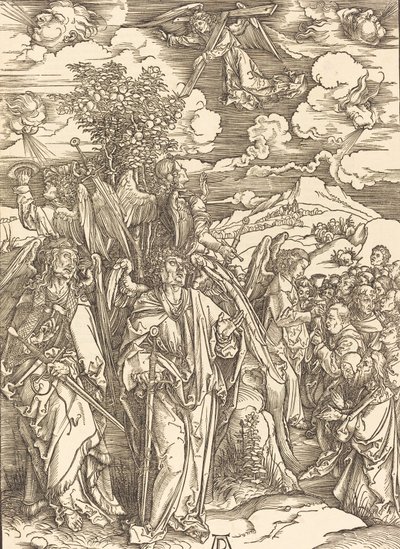 Čtyři andělé držící větry, 1498. od Albrecht Dürer