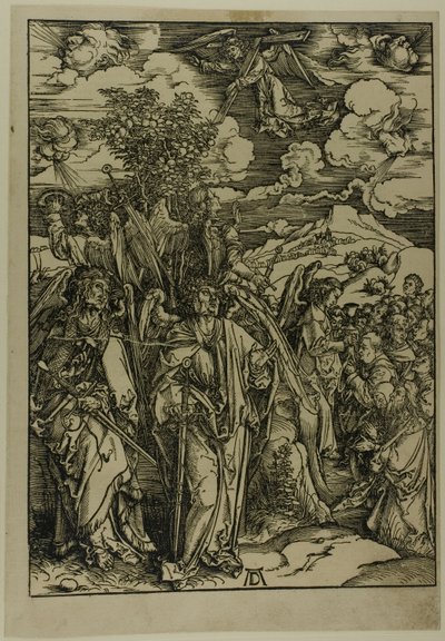 Čtyři andělé zůstávají větry, z Apokalypsy od Albrecht Dürer