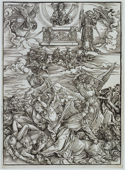 Čtyři mstící se andělé Eufratu, ze série „Apokalypsa“ od Albrecht Dürer