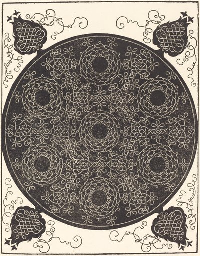 Čtvrtý uzel kombinující sedm kruhových skupin uzlů s černými středy, pravděpodobně 15061507. od Albrecht Dürer