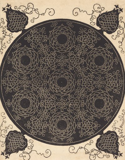Čtvrtý uzel kombinující sedm kruhových skupin uzlů s černými středy, pravděpodobně 15061507. od Albrecht Dürer