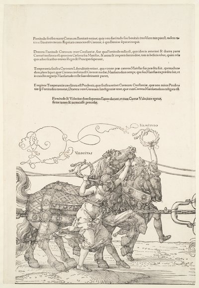 Velký triumfální vůz: Velocitas a Firmitudo od Albrecht Dürer