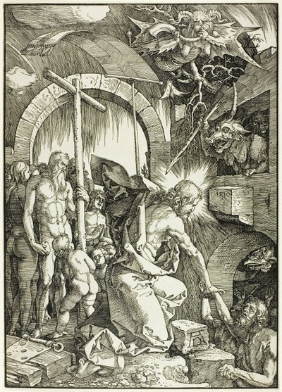 The Harrowing of Hell - Christ in Limbo, deska devět z Velké vášně od Albrecht Dürer