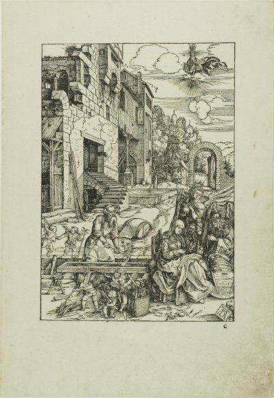 Svatá rodina v Egyptě ze Života Panny od Albrecht Dürer