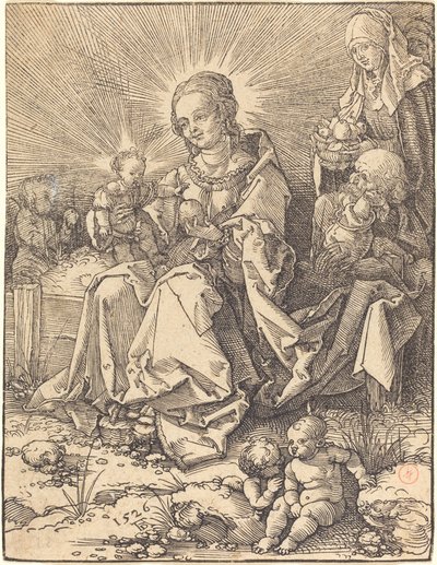 Svatá rodina na travnaté lavičce od Albrecht Dürer