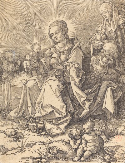 Svatá rodina na travnaté lavici, 1526. od Albrecht Dürer
