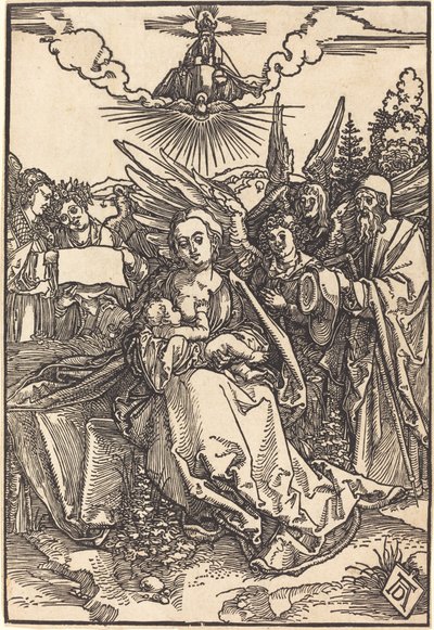 Svatá rodina s pěti anděly od Albrecht Dürer