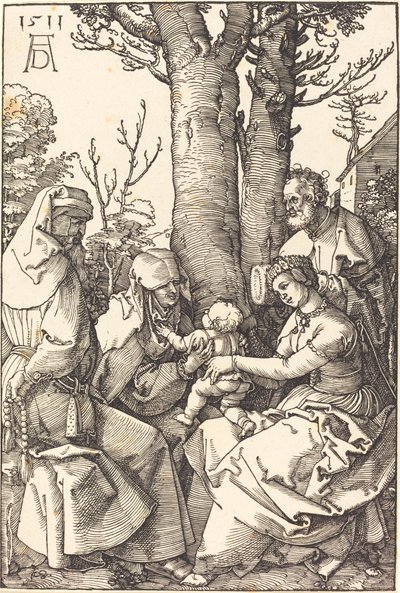 Svatá rodina s Joachimem a Annou pod stromem od Albrecht Dürer