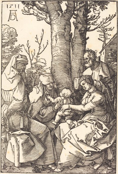 Svatá rodina s Joachimem a Annou pod stromem od Albrecht Dürer