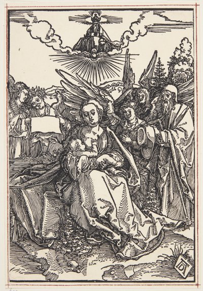 Svatá rodina s pěti anděly od Albrecht Dürer