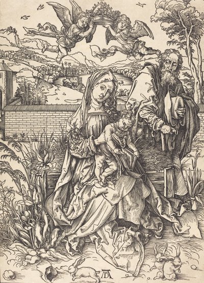 Svatá rodina se třemi zajíci, c. 14971498. od Albrecht Dürer