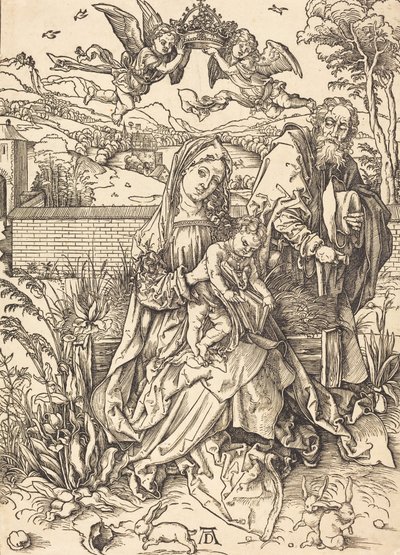 Svatá rodina se třemi zajíci, c. 14971498. od Albrecht Dürer