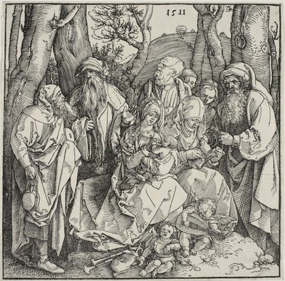 Svaté příbuzenství a dva hudební andělé od Albrecht Dürer