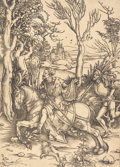 Rytíř na koni a Lansquenet, c. 14961497. od Albrecht Dürer