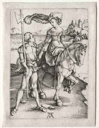 Dáma na koni a Landsknecht, c. 1497. od Albrecht Dürer