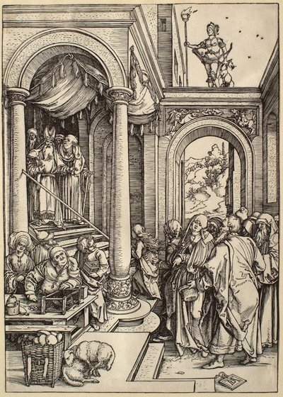 Život Panny Marie: Uvedení Panny Marie do chrámu od Albrecht Dürer