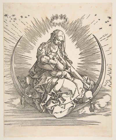 Madona na půlměsíci, Frontispis k Životu Panny, ca. 1511. od Albrecht Dürer