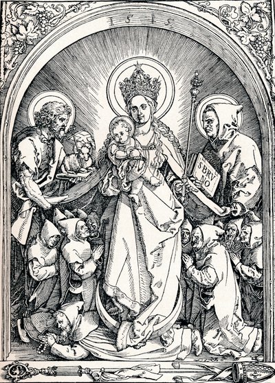 Madona s bratry kartuziány, svatým Janem Křtitelem a svatým Brunem, 1515 1906. od Albrecht Dürer