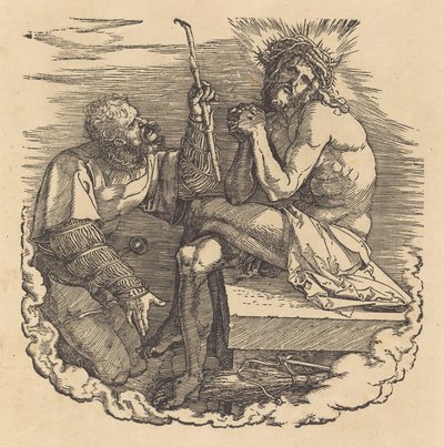 Muž smutku zesměšněný vojákem od Albrecht Dürer