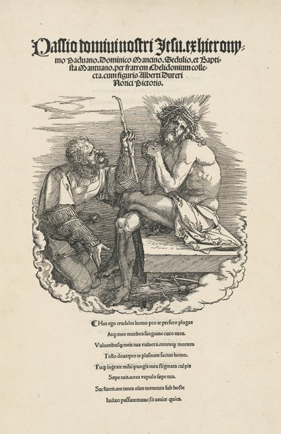 Muž smutku zesměšněný vojákem, pravděpodobně 1511. od Albrecht Dürer