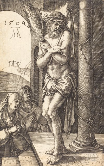 Muž smutku stojící u sloupu, 1509. od Albrecht Dürer