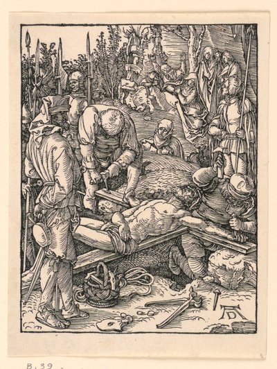 Přibíjení na kříž ze série Malé pašije od Albrecht Dürer
