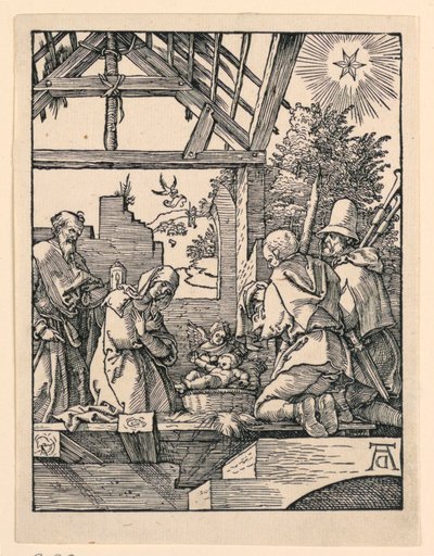 Narození Páně (klanění pastýřů) ze série Malé pašije od Albrecht Dürer