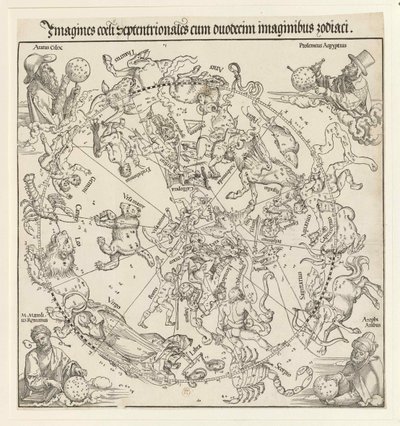 Severní nebeská polokoule, 1515. od Albrecht Dürer