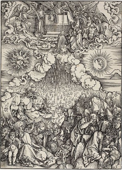 Otevření páté a šesté pečeti z Apokalypsy od Albrecht Dürer