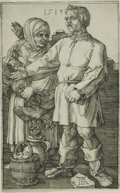 Sedlák a jeho žena na trhu od Albrecht Dürer