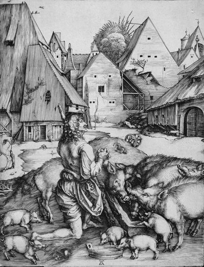 Ztracený syn mezi prasaty od Albrecht Dürer