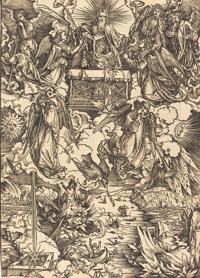 Sedm andělů s trubkami, pravděpodobně c. 14961498. od Albrecht Dürer