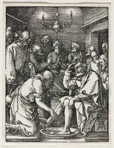 Malé utrpení: Kristus umývá nohy svatého Petra od Albrecht Dürer