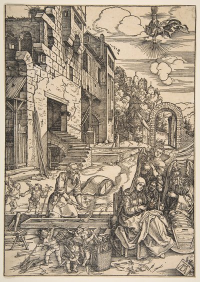 Pobyt Svaté rodiny v Egyptě, ze Života Panny, po roce 1511. od Albrecht Dürer