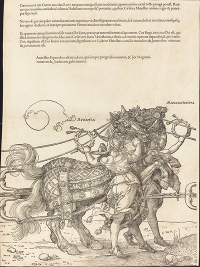 Triumfální vůz Maxmiliána I. (Velký triumfální vůz) [deska 7 z 8] od Albrecht Dürer